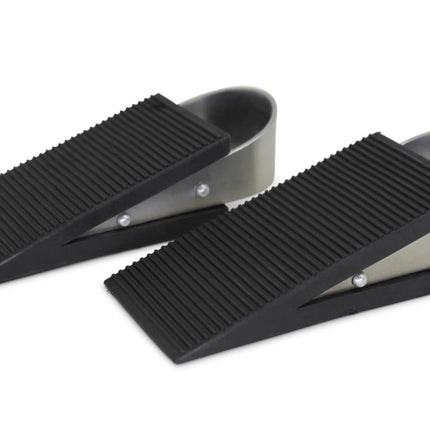 Benson Deurstopper Wig - Set van 2 - Rubber met RVS - 13 x 5 x 3 cm