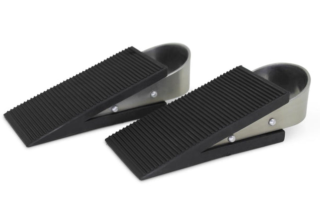 Benson Deurstopper Wig - Set van 2 - Rubber met RVS - 13 x 5 x 3 cm