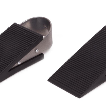 Benson Deurstopper Wig - Set van 2 - Rubber met RVS - 13 x 5 x 3 cm