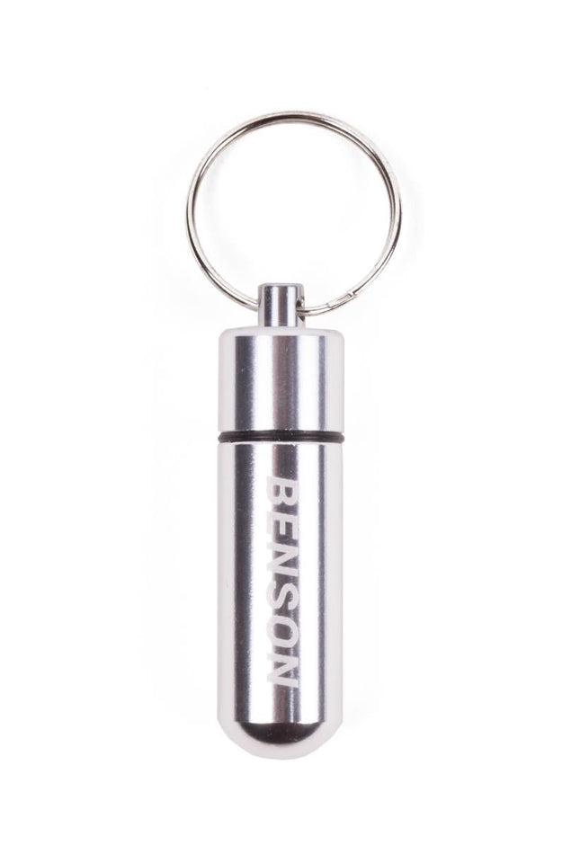 Benson Aluminium Pillendoosje Sleutelhanger – Waterdicht – Zilver – 52 mm