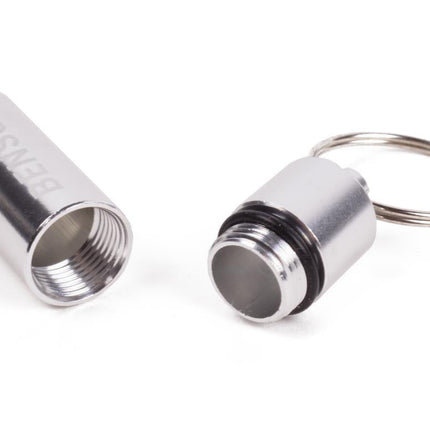 Benson Aluminium Pillendoosje Sleutelhanger – Waterdicht – Zilver – 52 mm