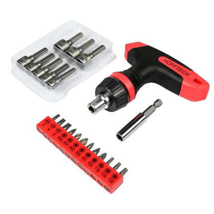 Benson Bit- en Doppenset - 21-delig - Inclusief Ratel T-greep - Cr-V