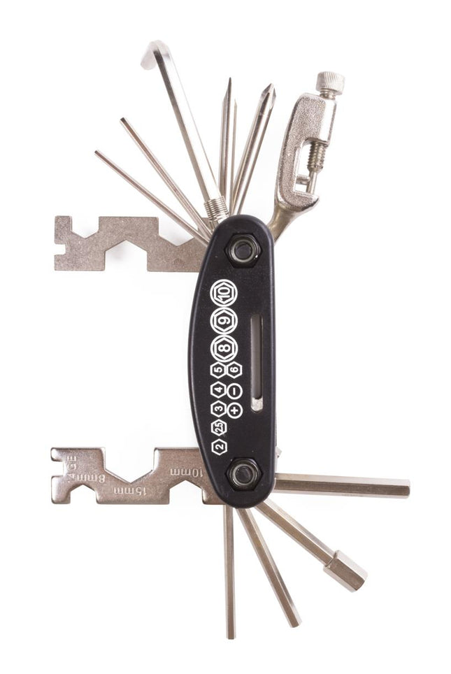 Benson 18-delige Deluxe Fietsreparatieset - Gehard Staal - Compacte Multitool voor Onderweg