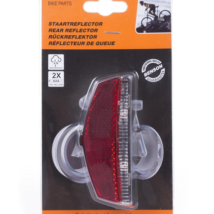 Benson LED Fietsachterlicht - Staartreflector - 2 LED's - Bagagedrager 50/80mm