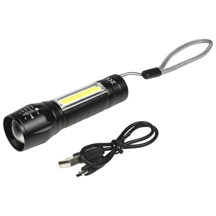 Hofftech Tactical 2-in-1 LED & COB Zaklamp – 3W – Oplaadbaar – 2000x Zoom