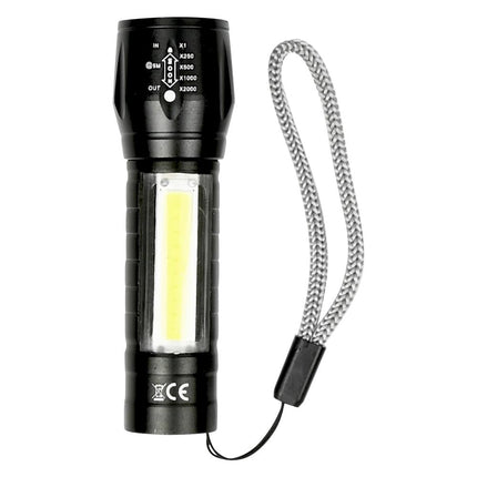 Hofftech Tactical 2-in-1 LED & COB Zaklamp – 3W – Oplaadbaar – 2000x Zoom