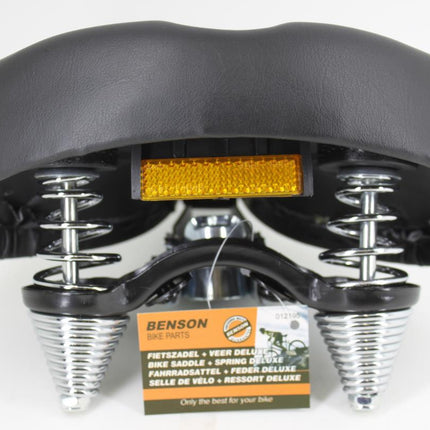 Benson Fietszadel Classic Retro Deluxe - 26 x 25 cm - Vering - Zwart