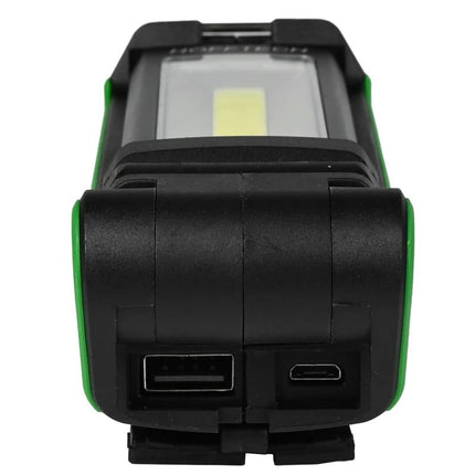 Hofftech 2-in-1 LED Looplamp & Zaklamp - 5W COB - Powerbank - Dimbaar