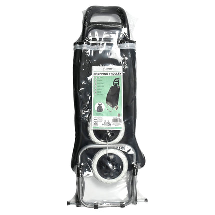 Benson Inklapbare Boodschappentrolley - 40 Liter - Zwart - 92 cm Hoog