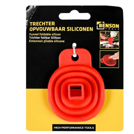 Benson Siliconen Trechter - 55 mm - Opvouwbaar - Rood - Met Hangoog