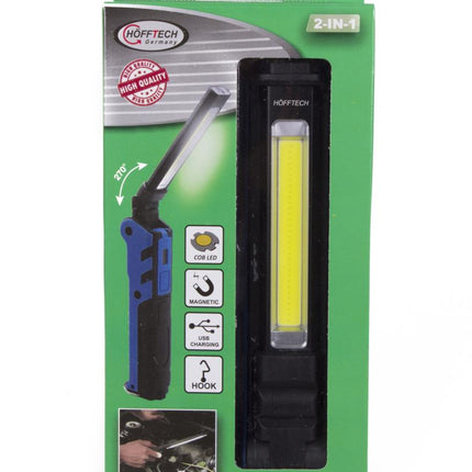Hofftech 2-in-1 LED Looplamp & Zaklamp - 2200 mAh - Oplaadbaar