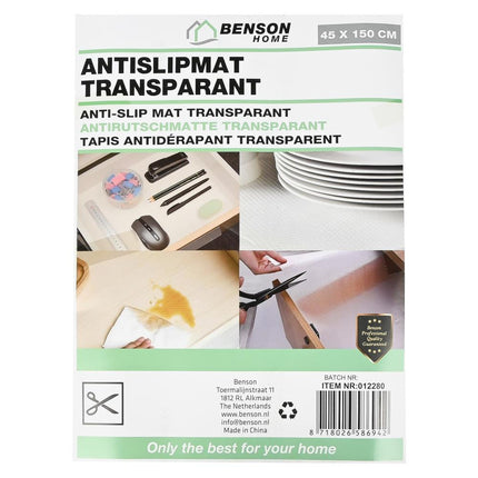 Benson Antislipmat - 45 x 150 cm - Transparant - Ruwe Bovenzijde - Maatwerk