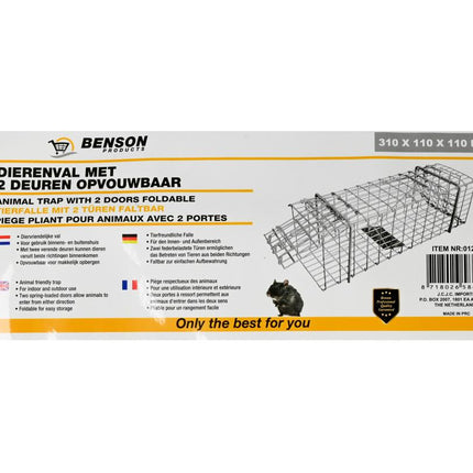 Benson Opvouwbare Dierenval - 2 Deuren - 31 x 11 x 11 cm - Ongediertebestrijding
