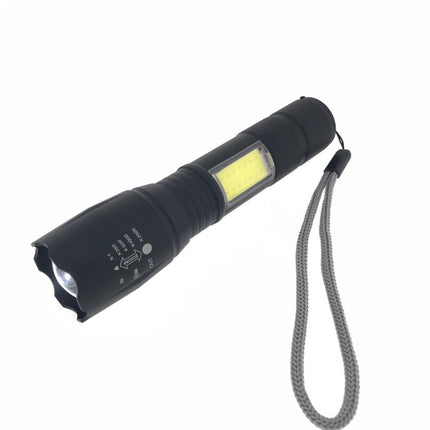 Hofftech Tactical 2-in-1 LED & COB Zaklamp – 5W + 3W – Oplaadbaar – 1200 mAh – 5 Modi