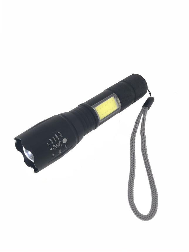 Hofftech Tactical 2-in-1 LED & COB Zaklamp – 5W + 3W – Oplaadbaar – 1200 mAh – 5 Modi