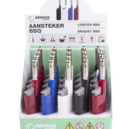 Benson BBQ-Aansteker Seattle - 12 cm - Navulbaar - Kleurenmix