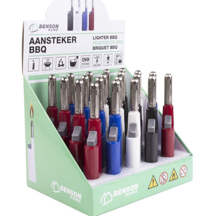 Benson BBQ-Aansteker Seattle - 12 cm - Navulbaar - Kleurenmix