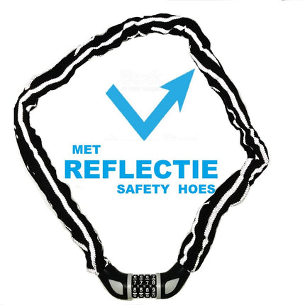 Stahlex Cijferslot 120 cm - Reflecterende Canvas Hoes - Gehard Staal - Zwart