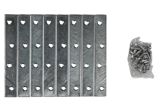 Benson Verbindingsplaat 8-delig – 100 x 15 mm – Inclusief 32 Schroeven