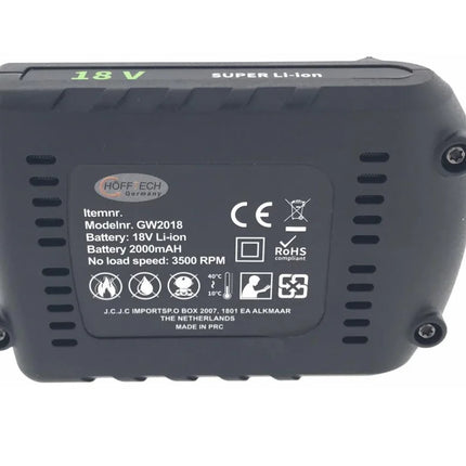 Hofftech Reserve Accu 18V – Li-Ion – Voor Excentrische Poetsmachine (012352)