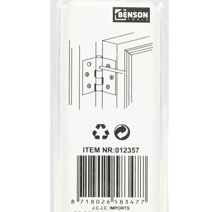 Benson RVS Scharnieren – 26 x 27 mm (1") – Inclusief Schroeven – 2 stuks