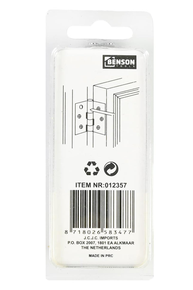 Benson RVS Scharnieren – 26 x 27 mm (1") – Inclusief Schroeven – 2 stuks