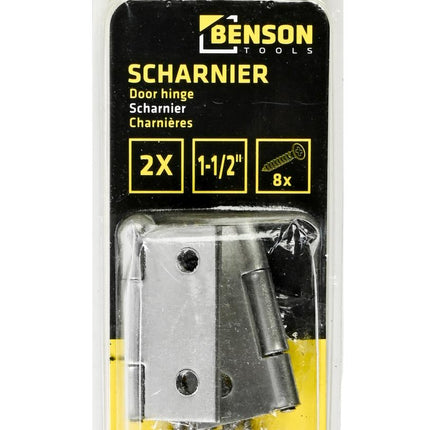 Benson RVS Scharnieren – 38 x 36 mm (1.5") – Inclusief Schroeven – 2 stuks