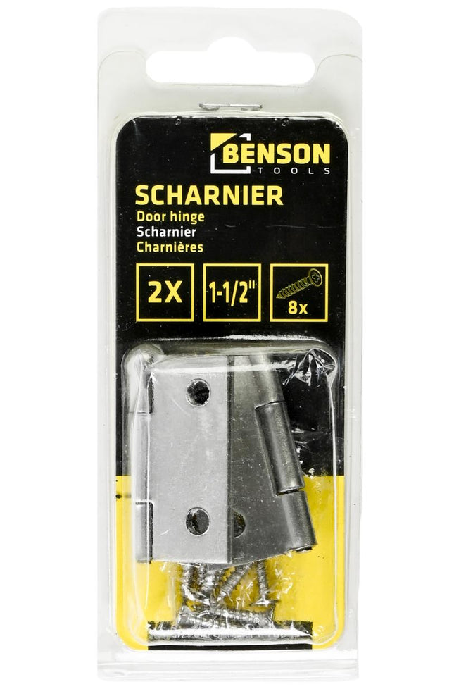 Benson RVS Scharnieren – 38 x 36 mm (1.5") – Inclusief Schroeven – 2 stuks