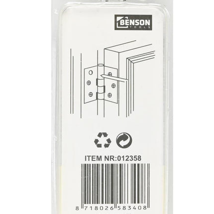Benson RVS Scharnieren – 38 x 36 mm (1.5") – Inclusief Schroeven – 2 stuks