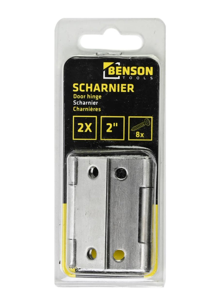Benson RVS Scharnieren – 50,8 mm (2") – Inclusief Schroeven – 2 stuks