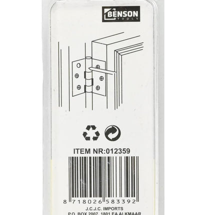 Benson RVS Scharnieren – 50,8 mm (2") – Inclusief Schroeven – 2 stuks