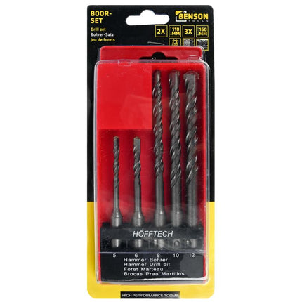 Benson Betonboorset SDS Plus - 5-delig - Diamantgeslepen - Inclusief Opbergdoosje