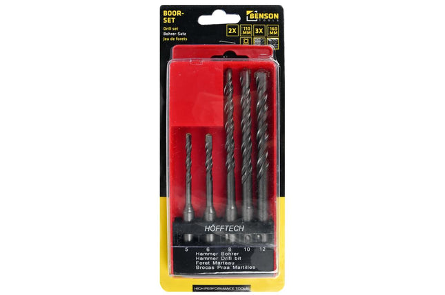 Benson Betonboorset SDS Plus - 5-delig - Diamantgeslepen - Inclusief Opbergdoosje
