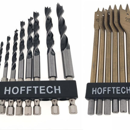 Hofftech Houtboorset met Bitopname - 14-delig - 3 t/m 25 mm