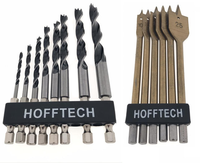 Hofftech Houtboorset met Bitopname - 14-delig - 3 t/m 25 mm