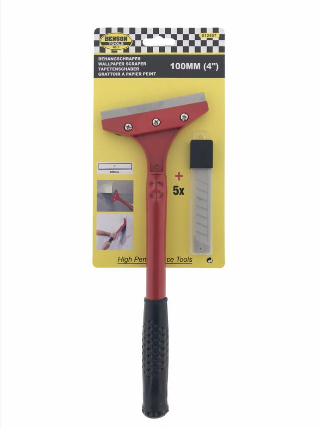 Benson Behangschraper 100 mm - Inclusief 5 Reservemessen