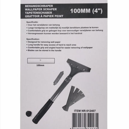 Benson Behangschraper 100 mm - Inclusief 5 Reservemessen