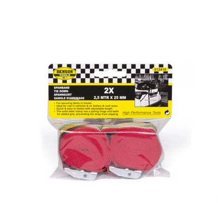 Benson Regenboog Spanband Set – 2,5 Meter – met Klem – 2 Stuks – Gecertificeerd