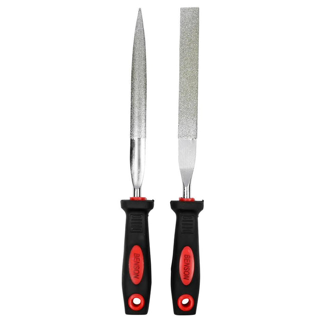 Benson Diamantvijlset - 2-delig - Plat & Halfrond - Korrel 120