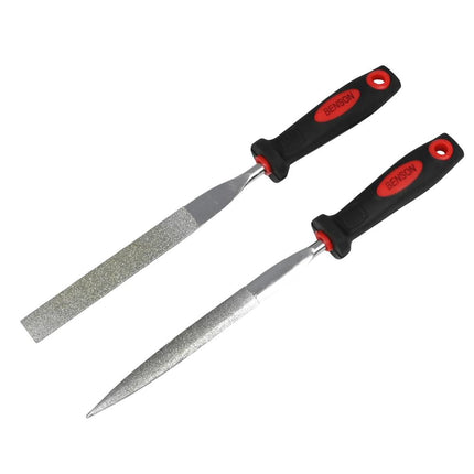 Benson Diamantvijlset - 2-delig - Plat & Halfrond - Korrel 120