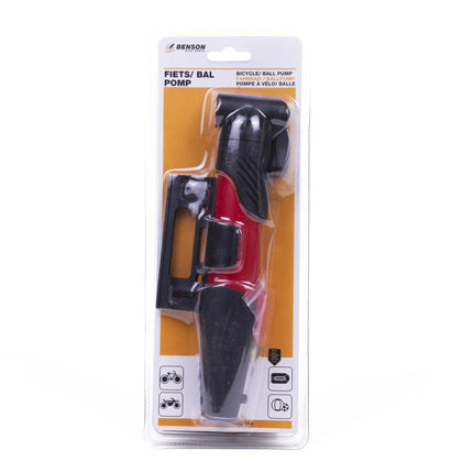 Benson Mini Fietspomp & Balpomp - Uitschuifbaar - 6 Bar - Rood/Zwart