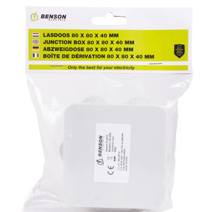 Benson Lasdoos - IP65 - 6 invoerpunten - 80 x 80 x 40 mm - Grijs