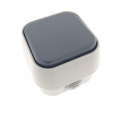 Benson Opbouw Schakelaar - Enkelvoudig - IP54 - Waterdicht - 10A - Grijs/Antraciet