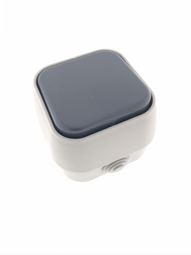 Benson Opbouw Schakelaar - Enkelvoudig - IP54 - Waterdicht - 10A - Grijs/Antraciet