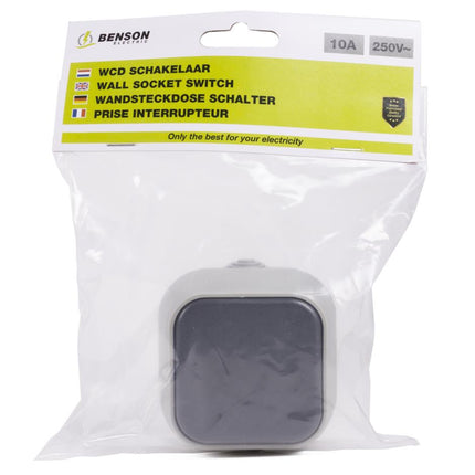 Benson Opbouwschakelaar – IP54 – Waterdicht & Stofdicht – Wit/Antraciet