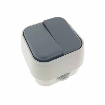 Benson Opbouw Wisselschakelaar – IP54 – Waterdicht & Stofdicht – Wit/Antraciet