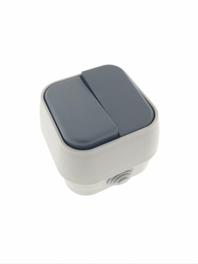 Benson Opbouw Wisselschakelaar - IP54 - Waterdicht - 10A - Grijs/Antraciet