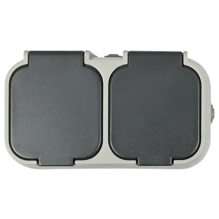 Benson Dubbel Stopcontact - Waterdicht - IP54 - 16A - Grijs/Antraciet