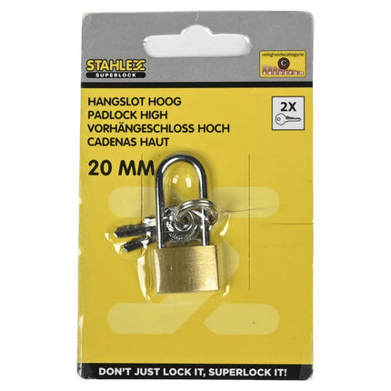 Stahlex Hangslot – 20 mm – Hoog – Gehard Staal – Veiligheidscategorie C