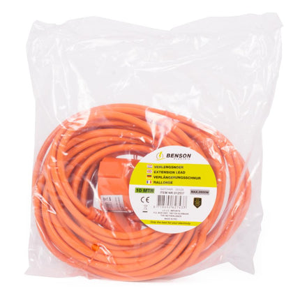 Benson Verlengsnoer Oranje – 10 meter – 2500 Watt – Kinderveilig